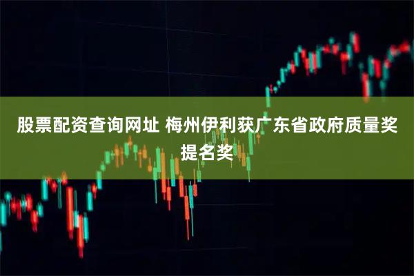 股票配资查询网址 梅州伊利获广东省政府质量奖提名奖